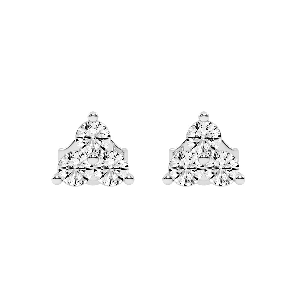 Trilogy Sparkle Diamond Cluster Stud Earrings