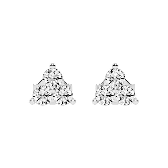 Trilogy Sparkle Diamond Cluster Stud Earrings
