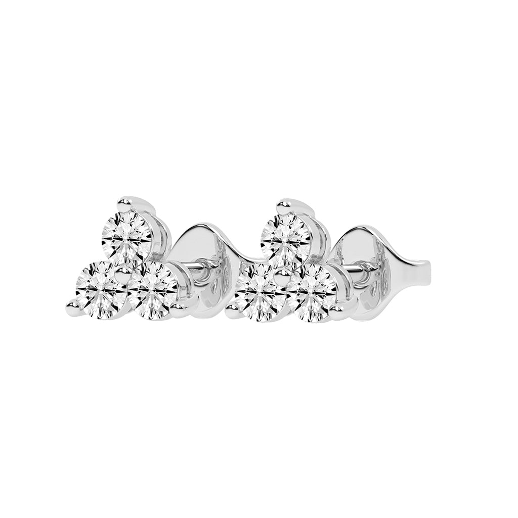 Trilogy Sparkle Diamond Cluster Stud Earrings