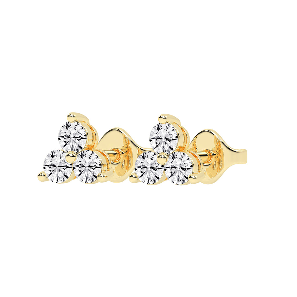 Trilogy Sparkle Diamond Cluster Stud Earrings