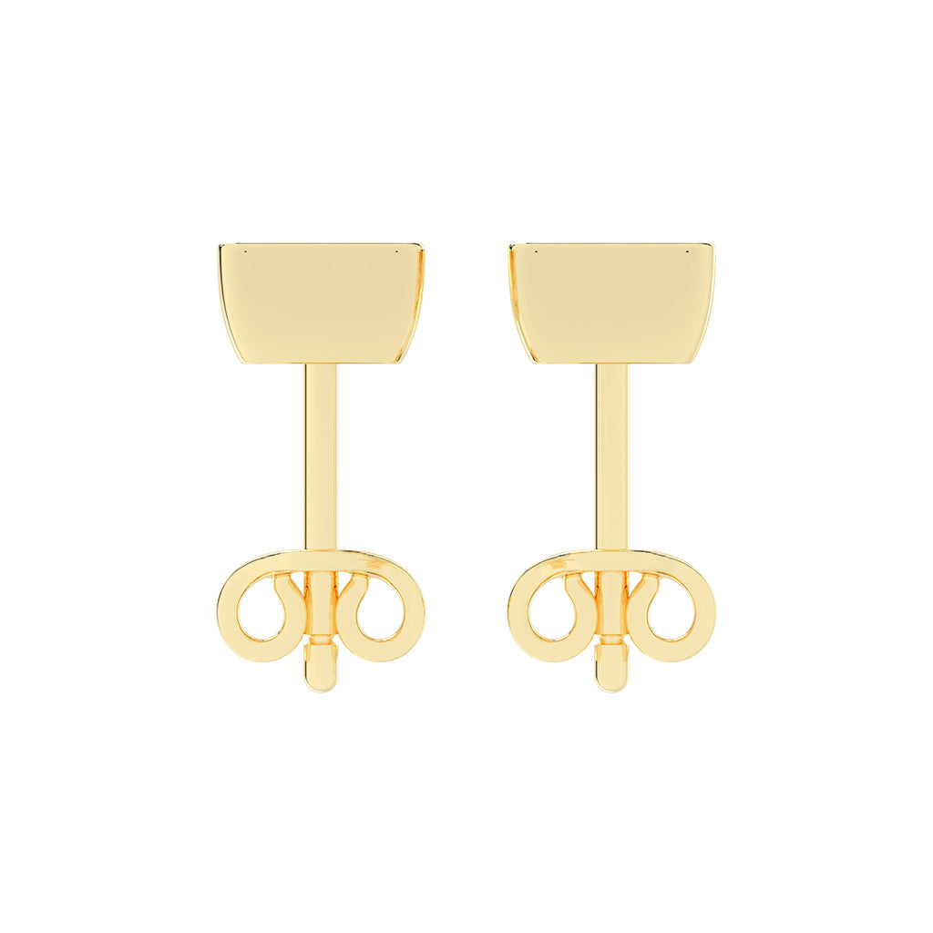 Modern Edge Bezel Princess Diamond Stud Earrings