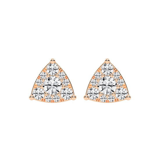 Pyramid of Light Diamond Stud Earrings