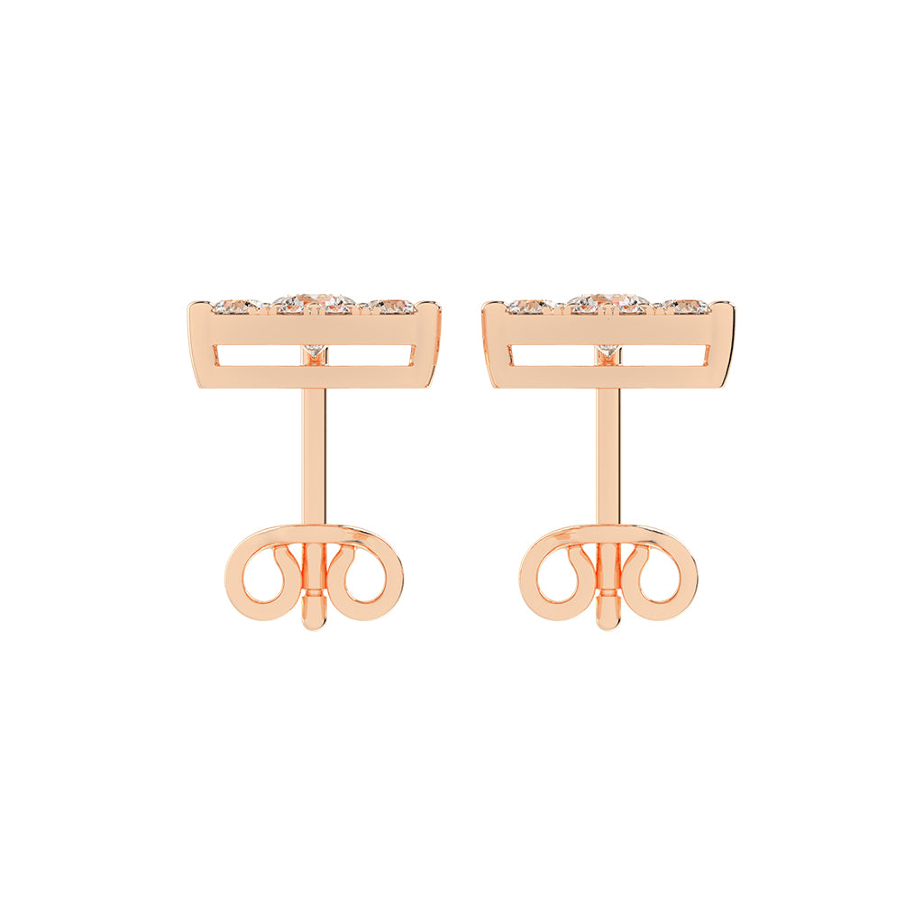 Pyramid of Light Diamond Stud Earrings
