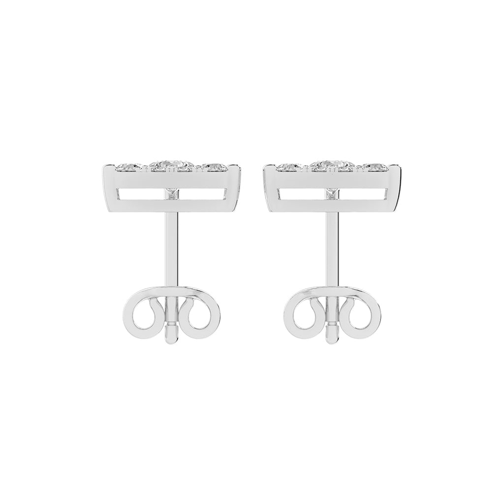 Pyramid of Light Diamond Stud Earrings