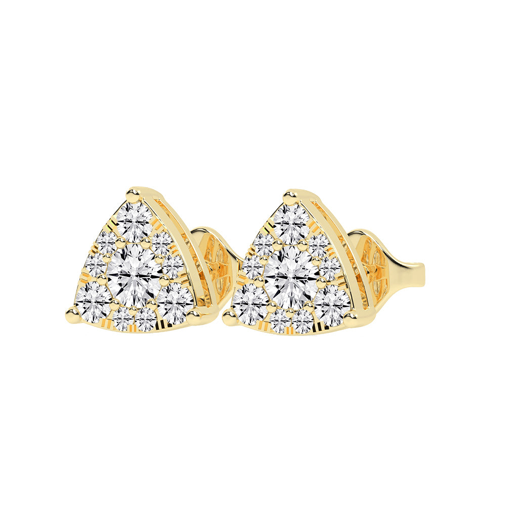 Pyramid of Light Diamond Stud Earrings