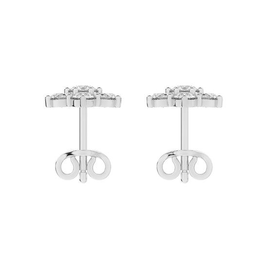 Stellar Bloom Diamond Cluster Stud Earrings