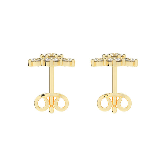 Stellar Bloom Diamond Cluster Stud Earrings