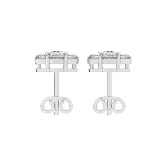Cosmic Bloom Diamond Cluster Stud Earrings