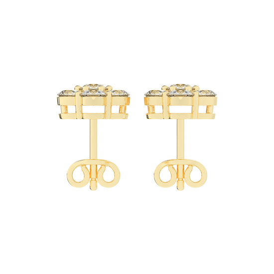 Cosmic Bloom Diamond Cluster Stud Earrings