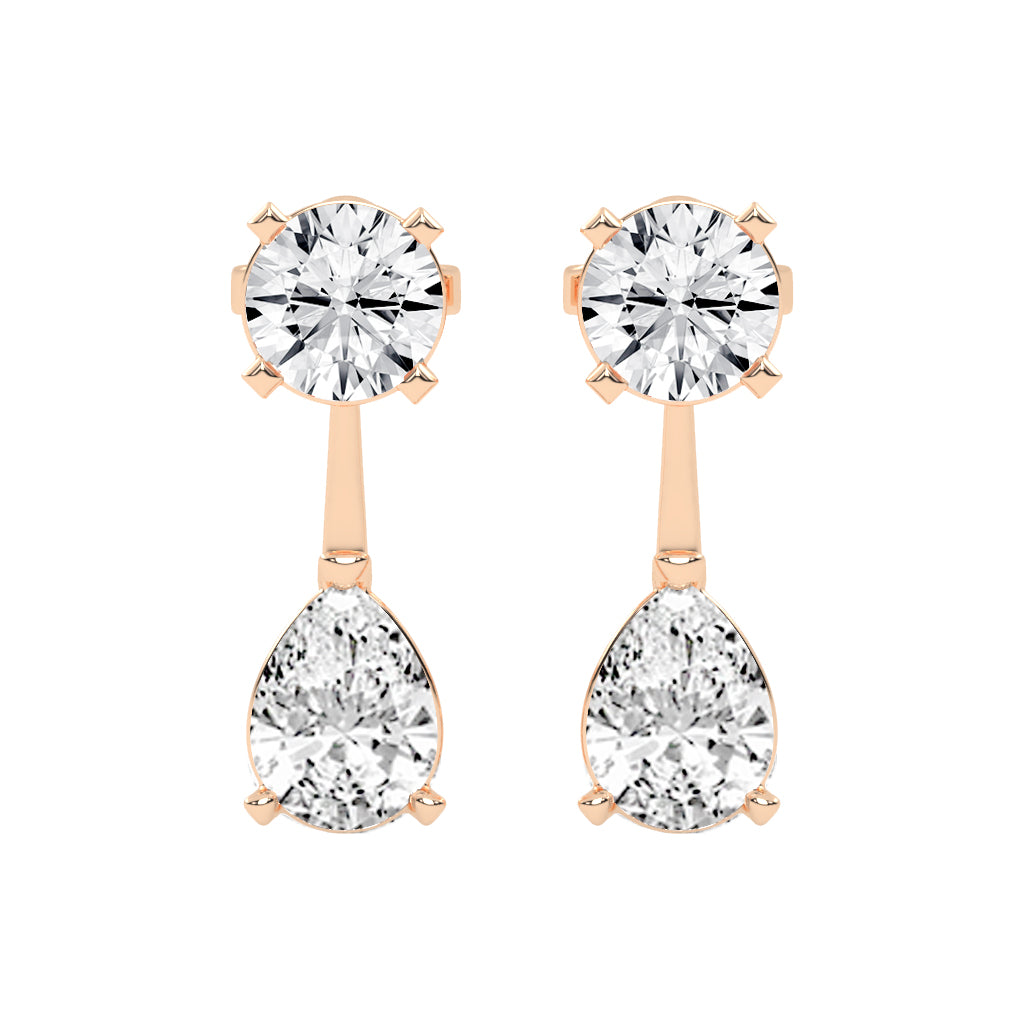 Glimmering Cascade Diamond Dangler Earrings