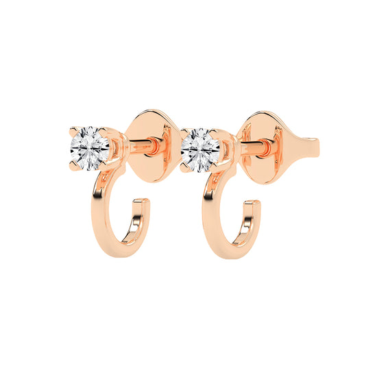 Modern Contours Round Diamond Earrings