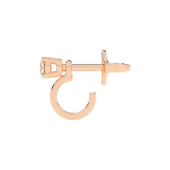 Modern Contours Round Diamond Earrings