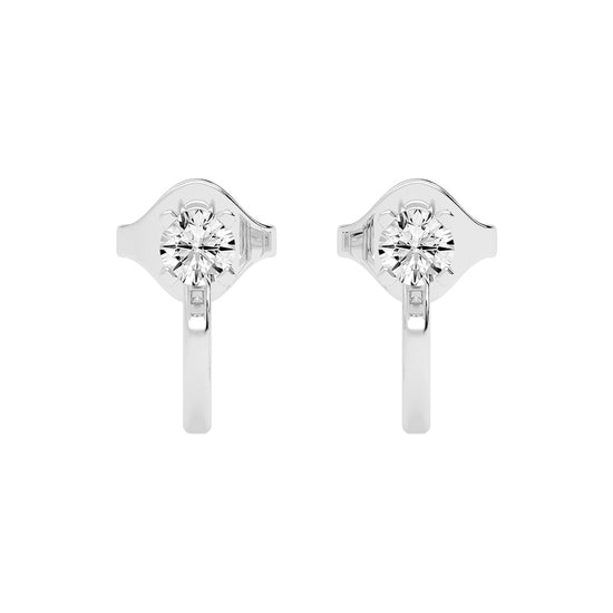 Modern Contours Round Diamond Earrings