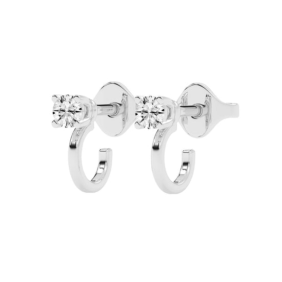 Modern Contours Round Diamond Earrings