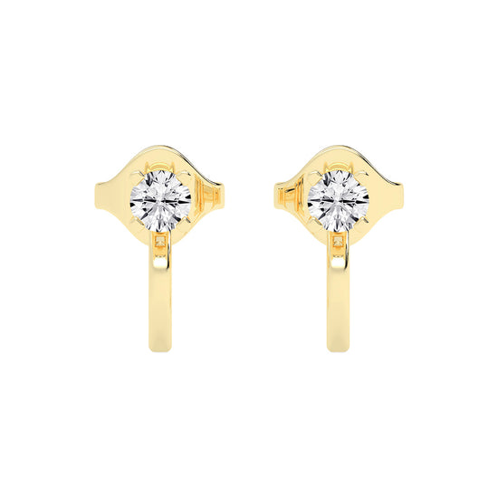 Modern Contours Round Diamond Earrings