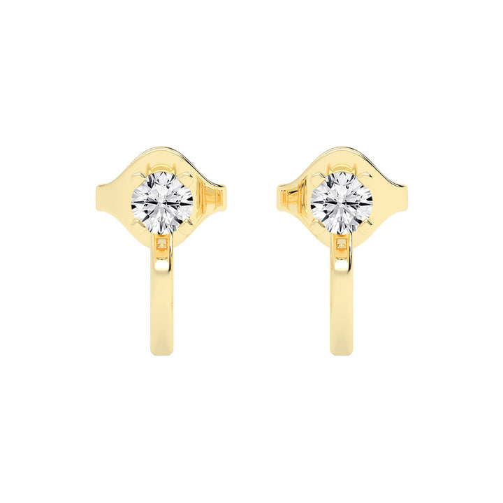 Modern Contours Round Diamond Earrings