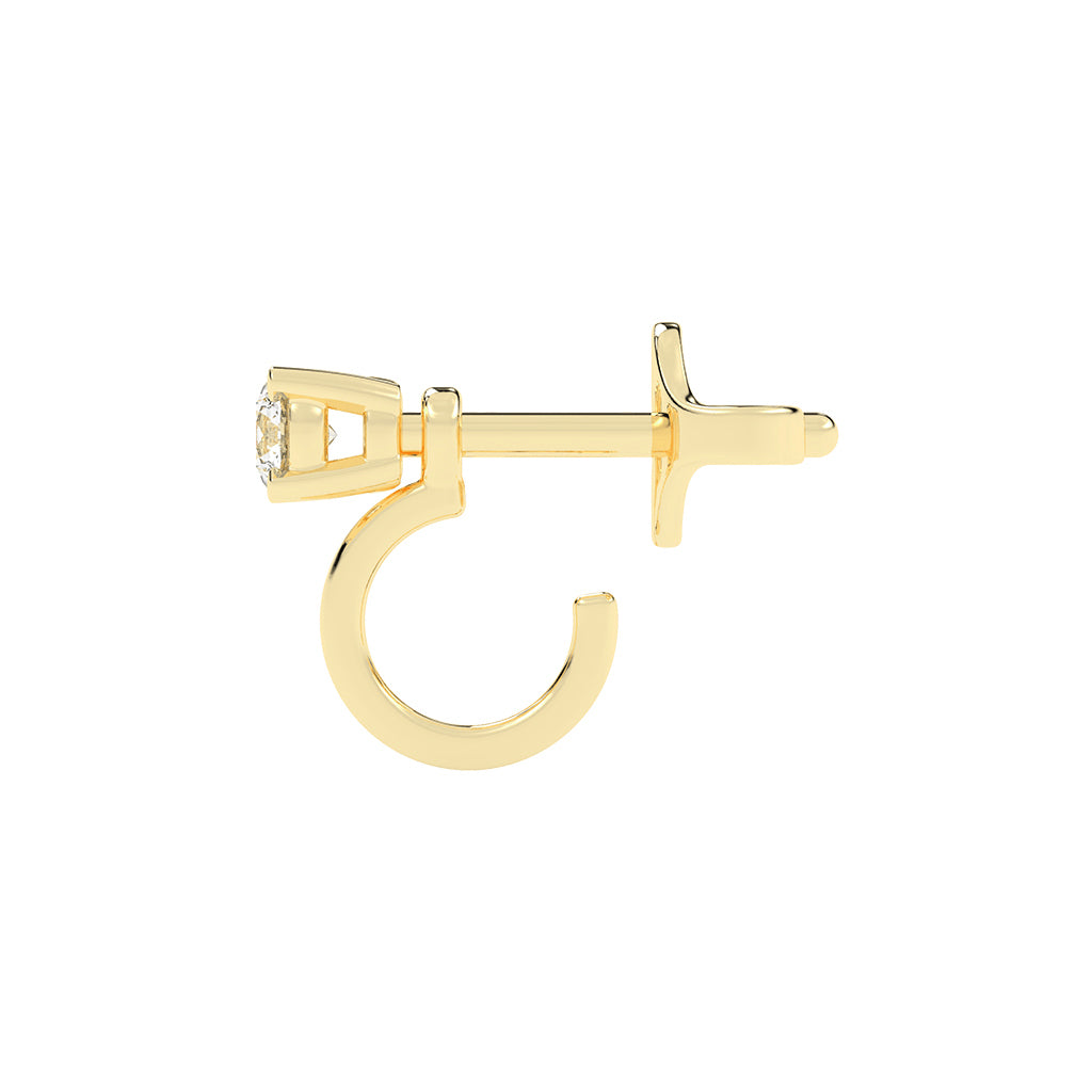 Modern Contours Round Diamond Earrings