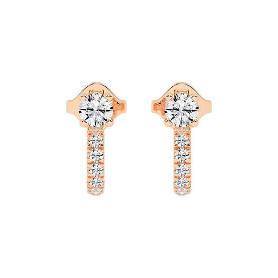 Convertible Brilliance Round Diamond Hoop Jacket Earrings