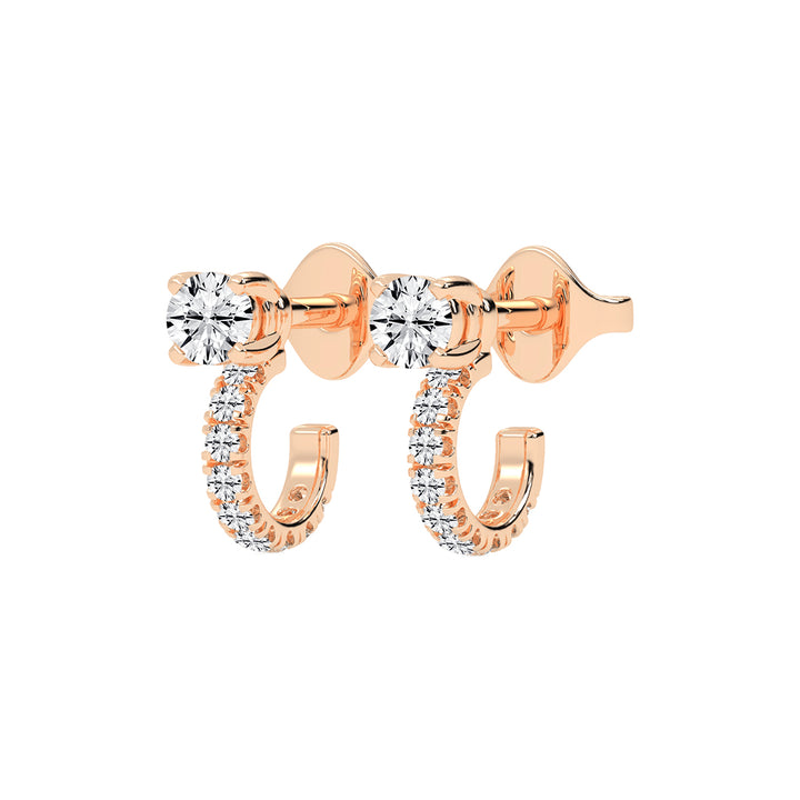 Convertible Brilliance Round Diamond Hoop Jacket Earrings