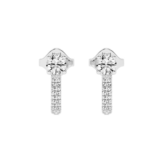 Convertible Brilliance Round Diamond Hoop Jacket Earrings