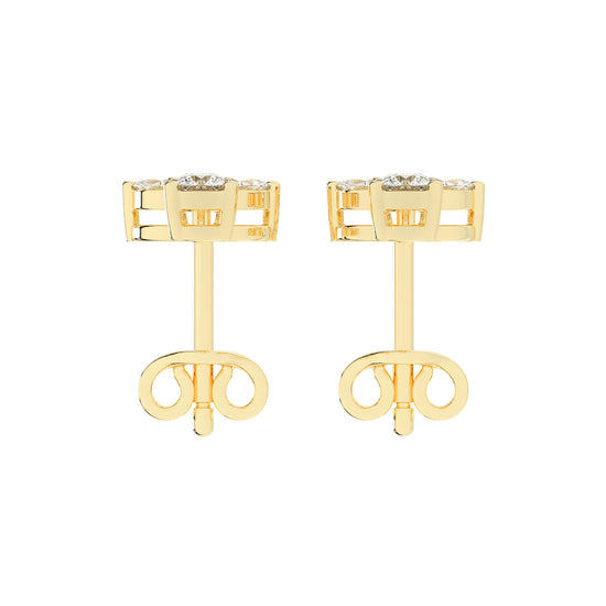 Ethereal Blossom Mixed Cut Diamond Cluster Studs