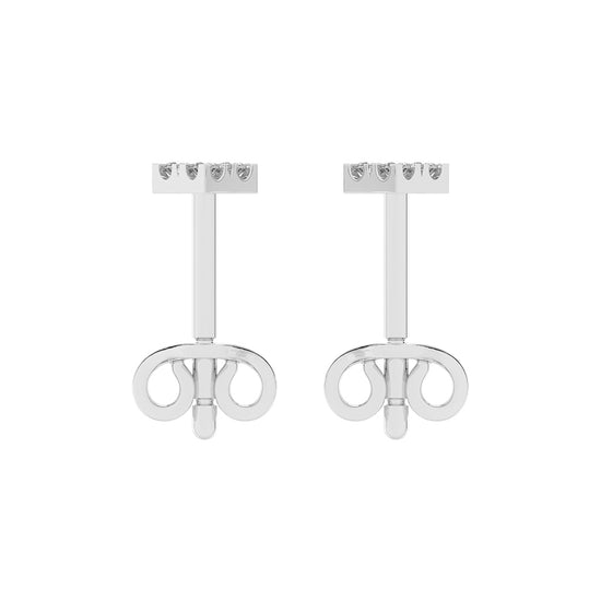 Pave Square Cluster Diamond Studs