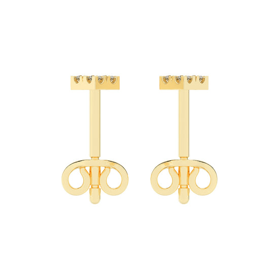 Pave Square Cluster Diamond Studs
