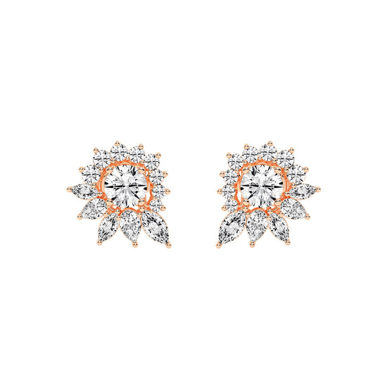 Celestial Bloom Radiating Marquise Diamond Studs