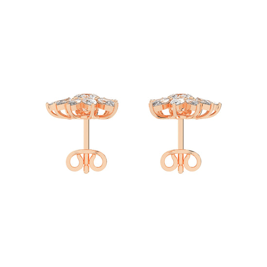 Celestial Bloom Radiating Marquise Diamond Studs