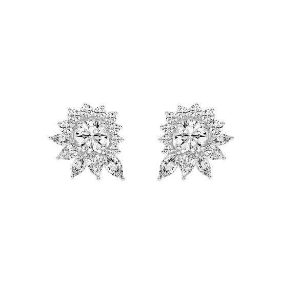 Celestial Bloom Radiating Marquise Diamond Studs