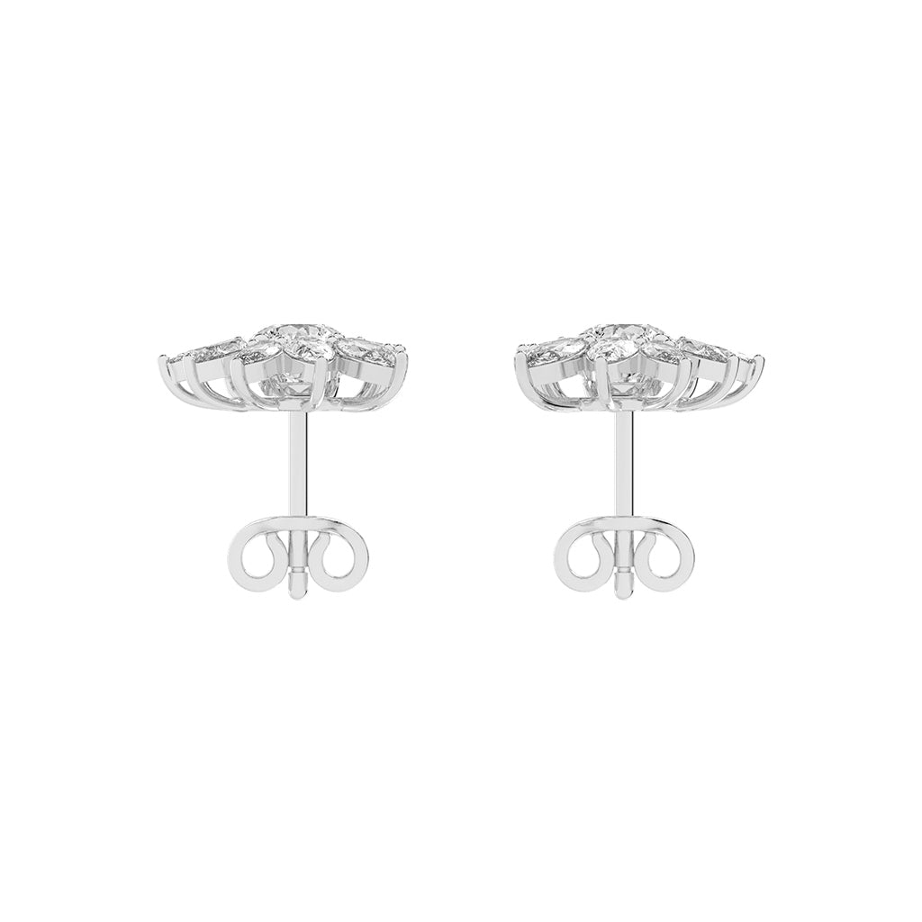 Celestial Bloom Radiating Marquise Diamond Studs