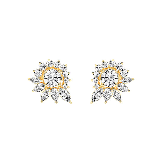 Celestial Bloom Radiating Marquise Diamond Studs