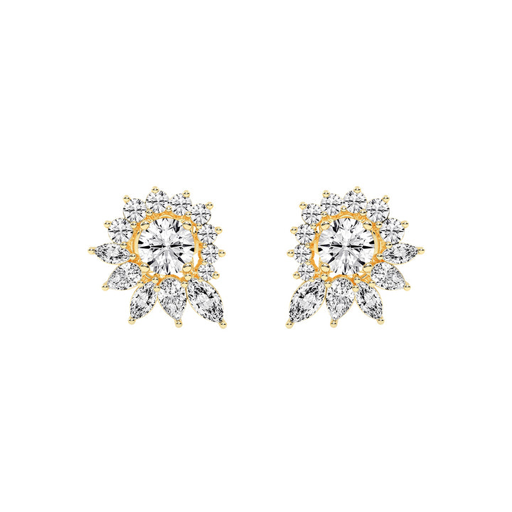 Celestial Bloom Radiating Marquise Diamond Studs