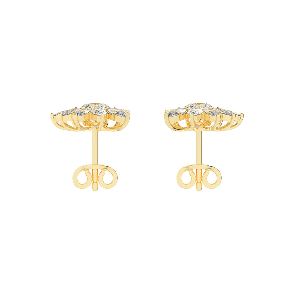 Celestial Bloom Radiating Marquise Diamond Studs