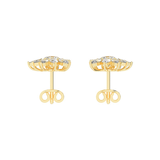 Celestial Bloom Radiating Marquise Diamond Studs