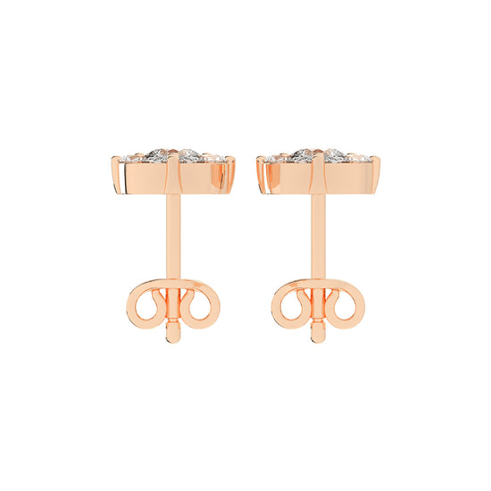 Elegant Petalette Round Marquise Diamond Studs