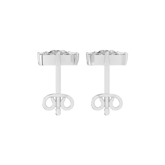 Elegant Petalette Round Marquise Diamond Studs