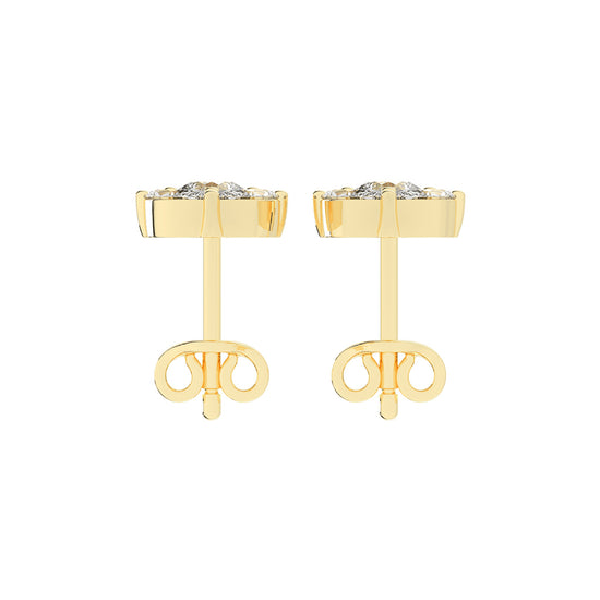 Elegant Petalette Round Marquise Diamond Studs