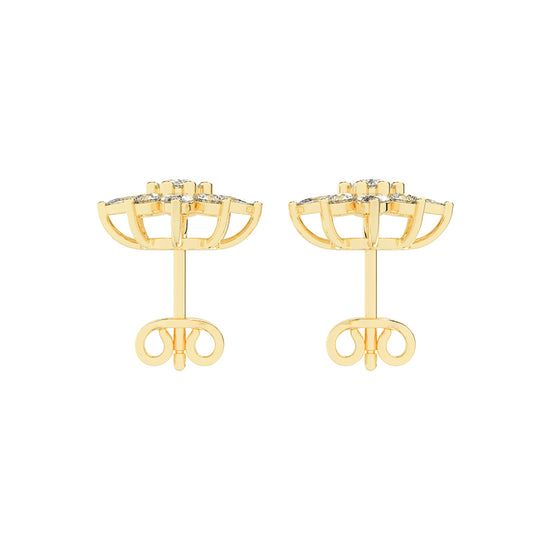 Radiant Petal Burst Mixed Cut Diamond Studs