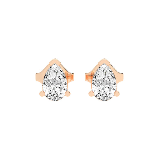 Timeless Elegance Pear Solitaire Diamond Studs