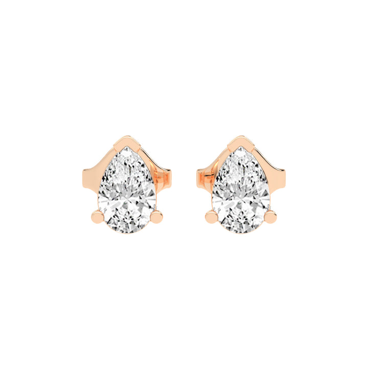 Timeless Elegance Pear Solitaire Diamond Studs