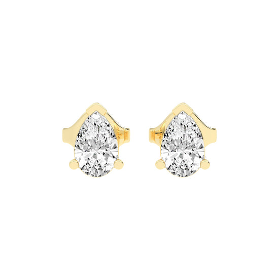 Timeless Elegance Pear Solitaire Diamond Studs
