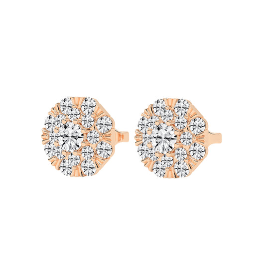 Effulgent Cluster Round Brilliant Diamond Studs