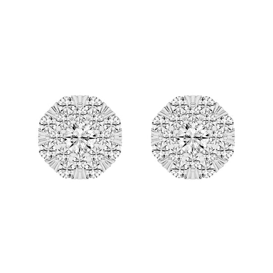 Effulgent Cluster Round Brilliant Diamond Studs