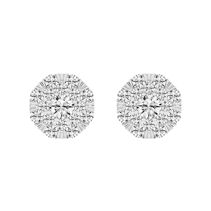Effulgent Cluster Round Brilliant Diamond Studs