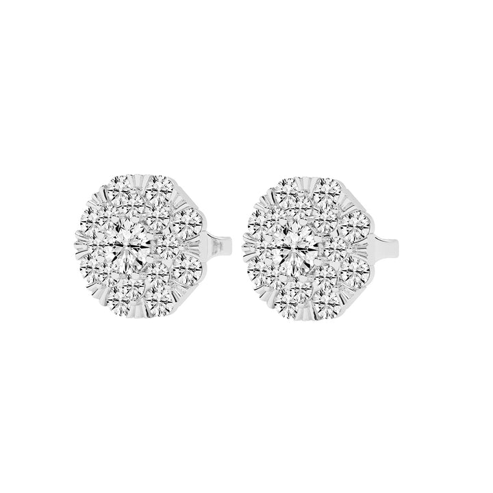 Effulgent Cluster Round Brilliant Diamond Studs