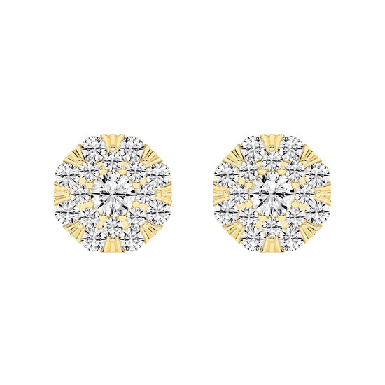 Effulgent Cluster Round Brilliant Diamond Studs