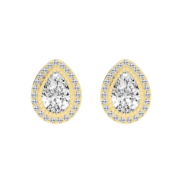 Magnificent Double Halo Pear Diamond Studs
