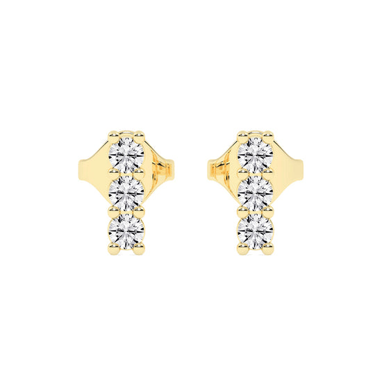 Celestial Triple Gemstone Studs