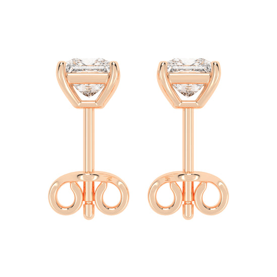Princess-Cut Solitaire Studs